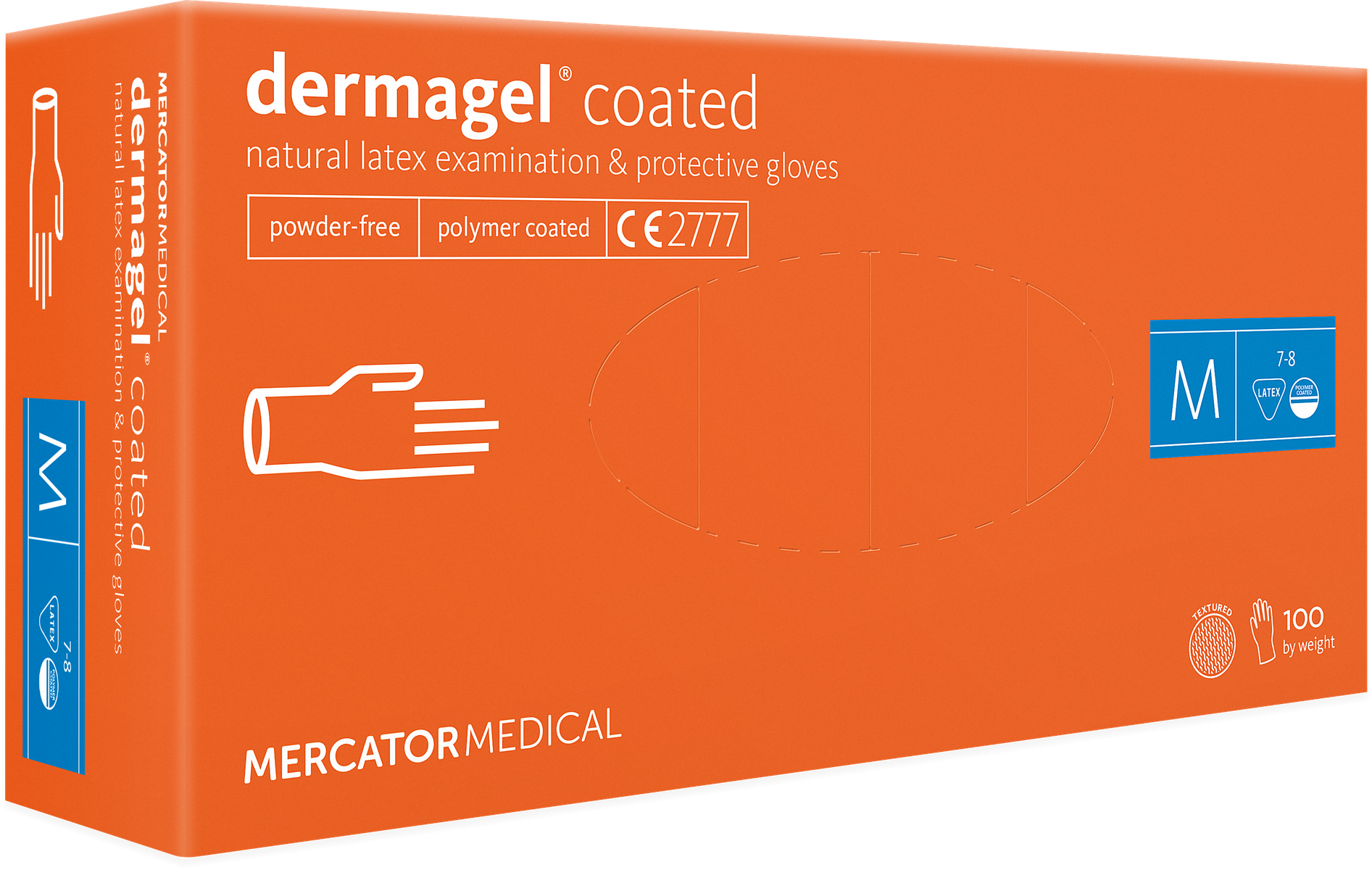 Latexové rukavice DERMAGEL® coated | bez púdru | 100 KS