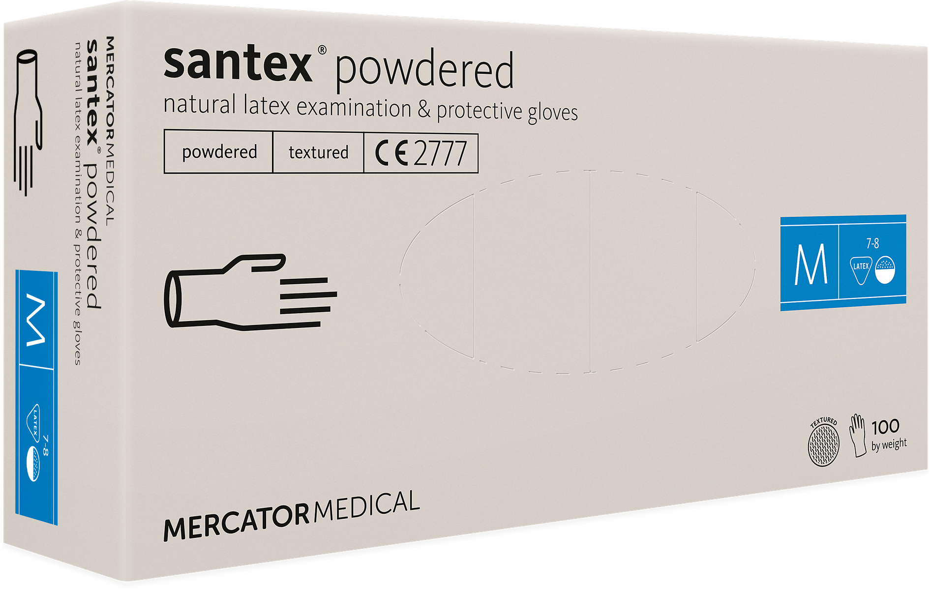 Latexové rukavice SANTEX® POWDERED | s púdrom | 100 KS