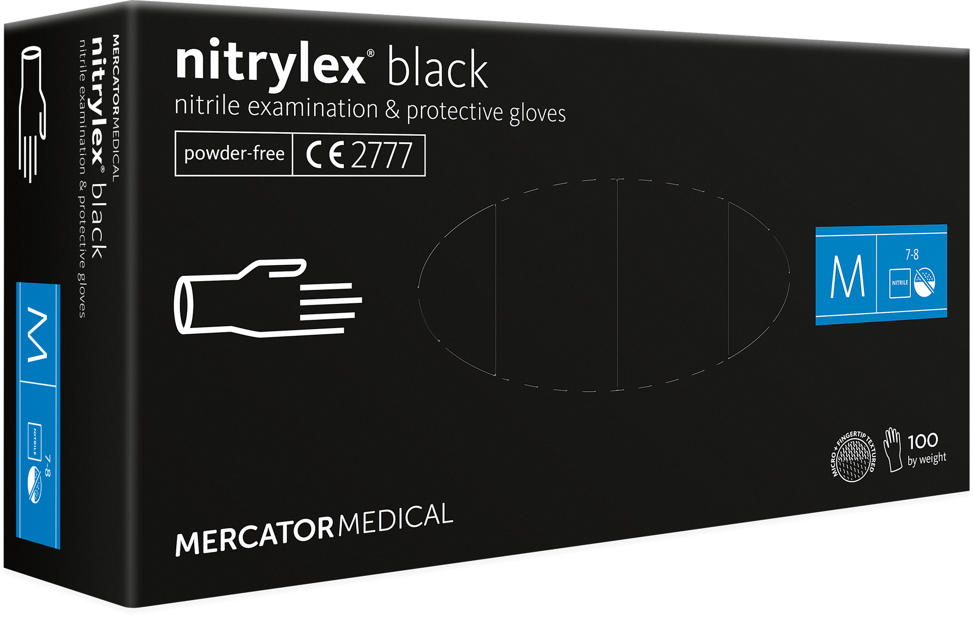 Nitrilové rukavice nitrylex® black | bez púdru | 100 KS