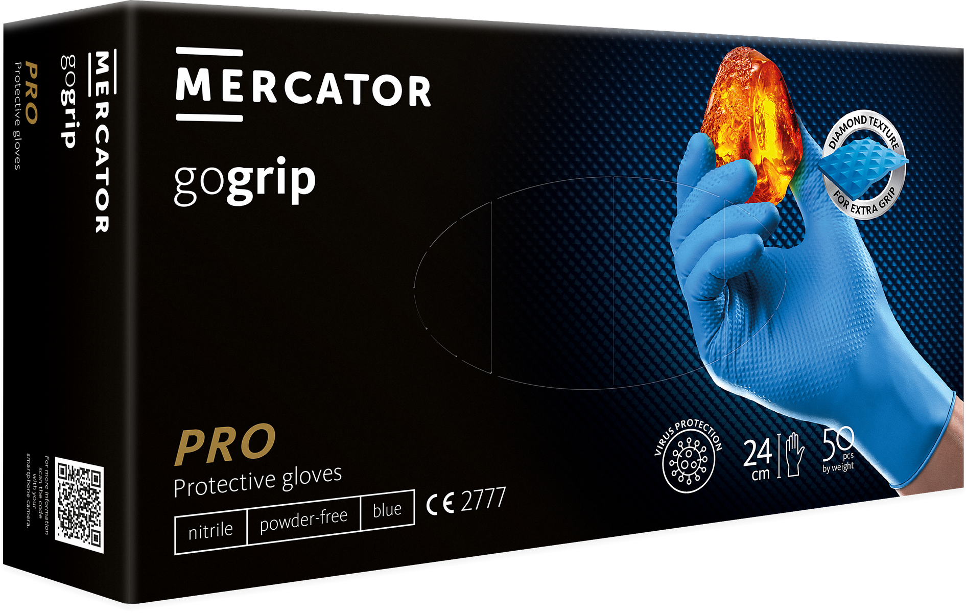 Nitrilové rukavice POWERGRIP BLUE | bez púdru | 50KS