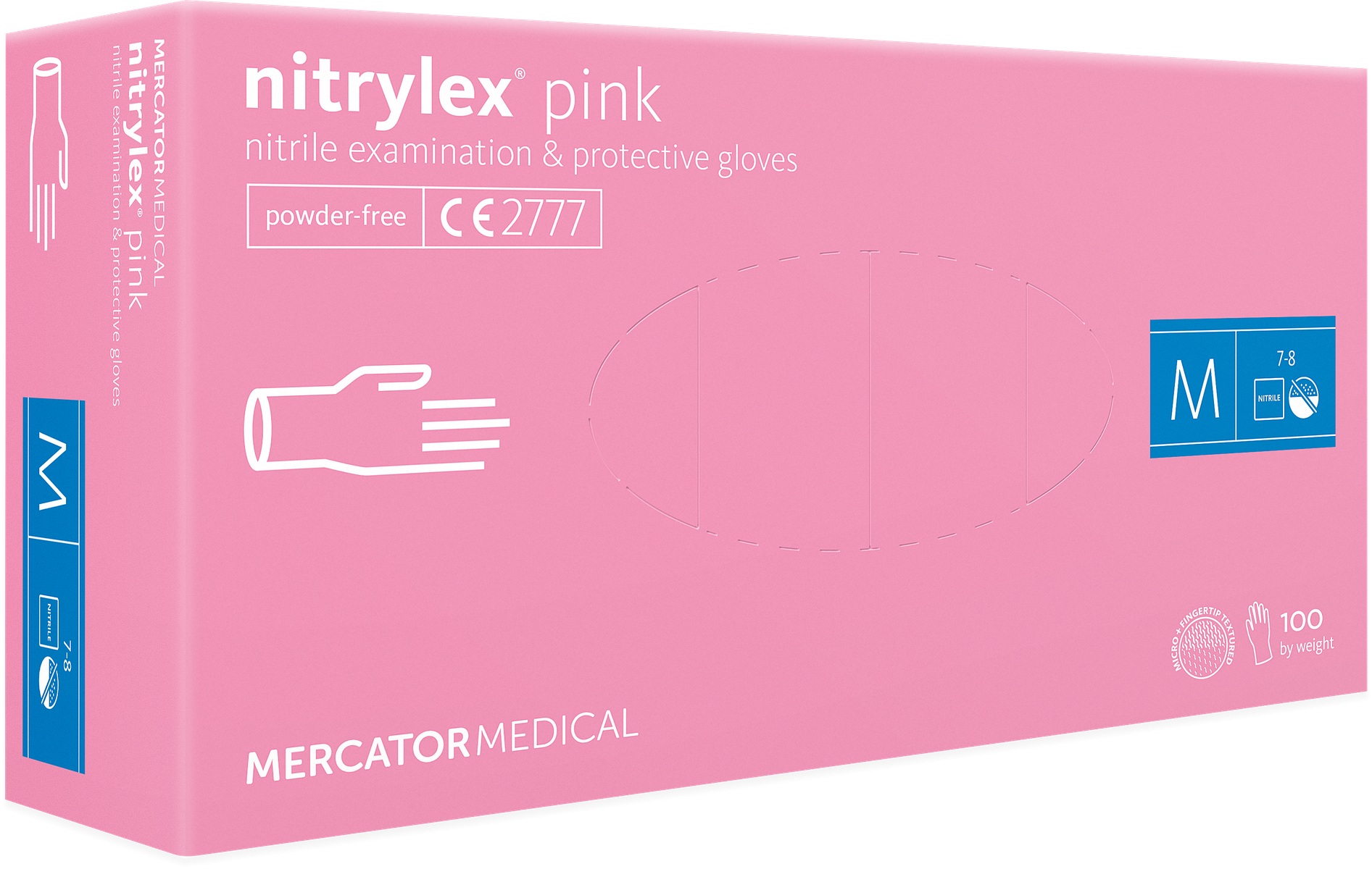 Nitrilové rukavice "Nitrylex PINK" | bez púdru | 100 ks