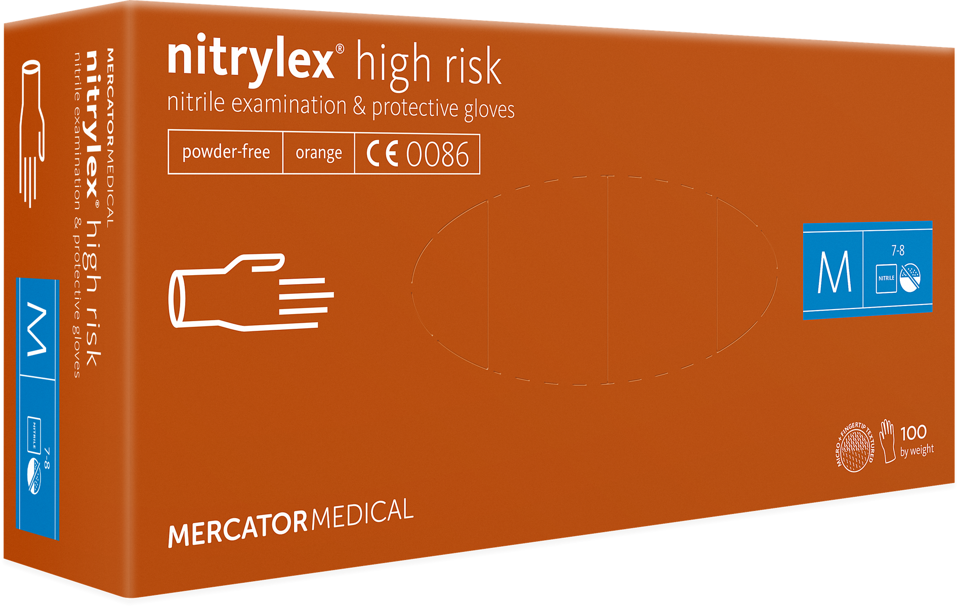Nitrilové rukavice "nitrylex® high risk" | bez púdru | 100 ks