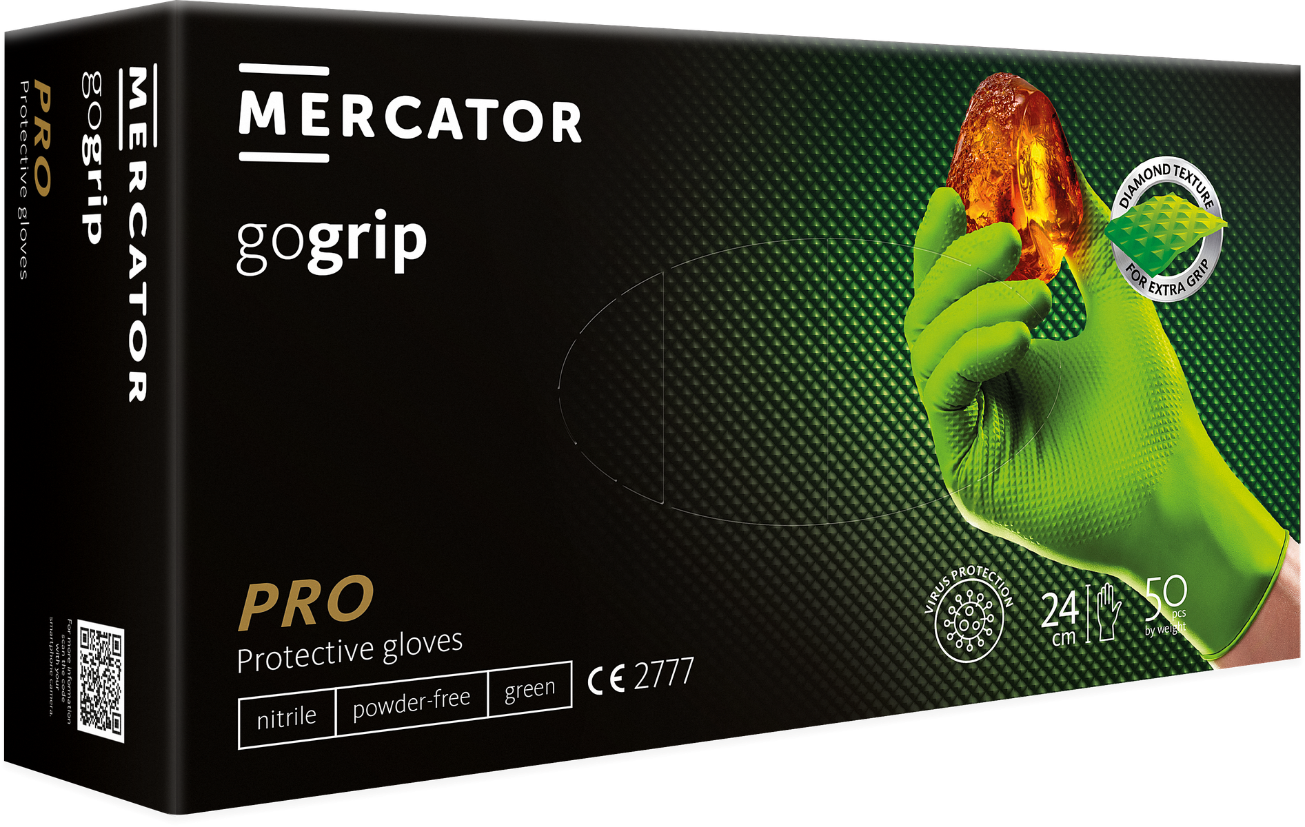 Nitrilové rukavice "POWERGRIP GREEN" | bez púdru | 50 KS