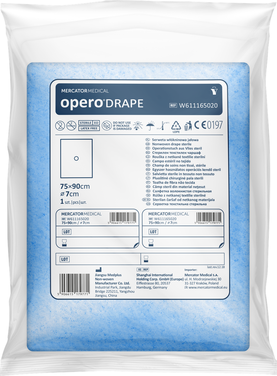 opero®DRAPE Sterilné rúško s nelepivým otvorom ᴓ7