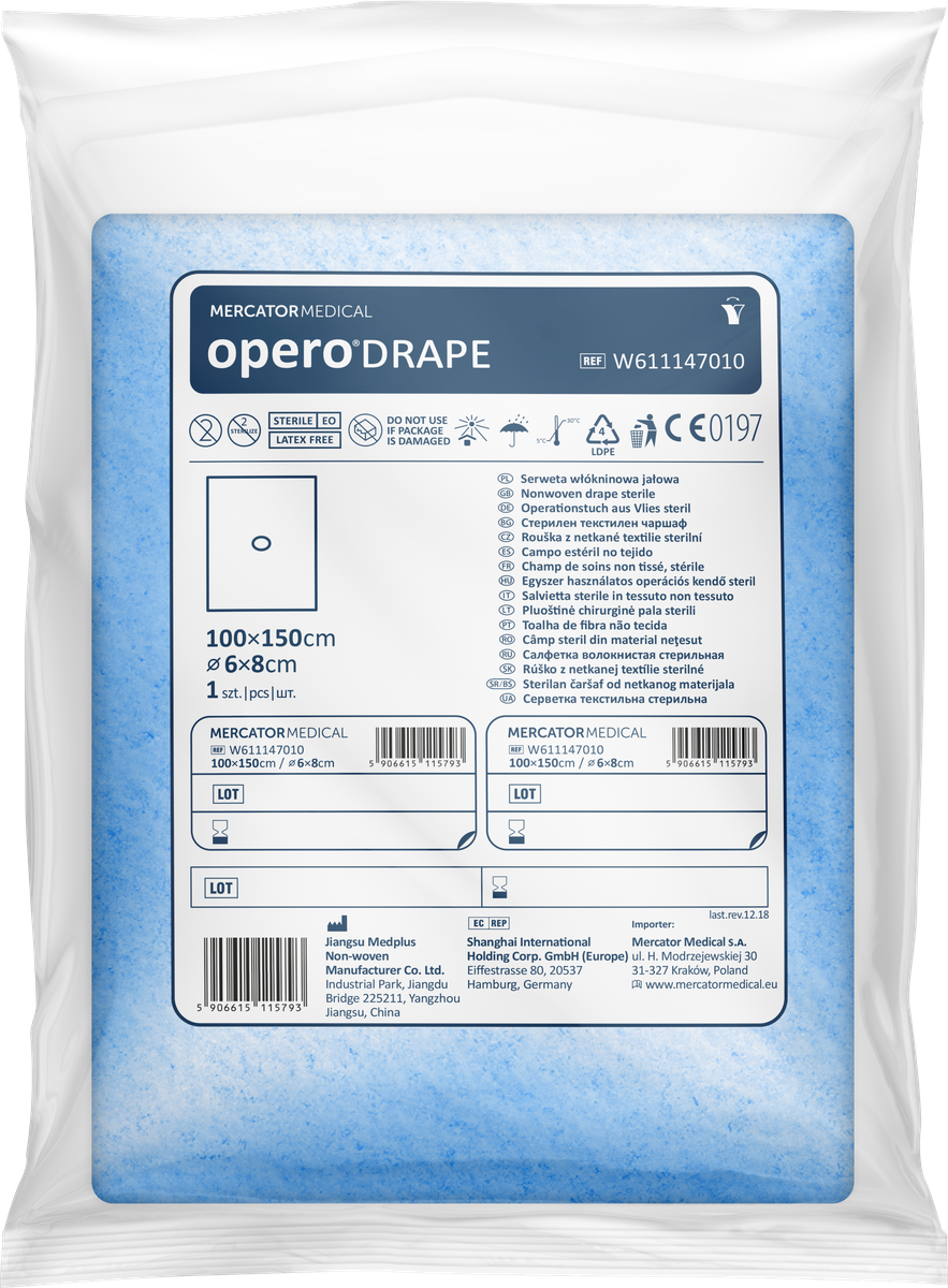 opero®DRAPE Sterilné rúško s nelepivým otvorom 6x8 CM