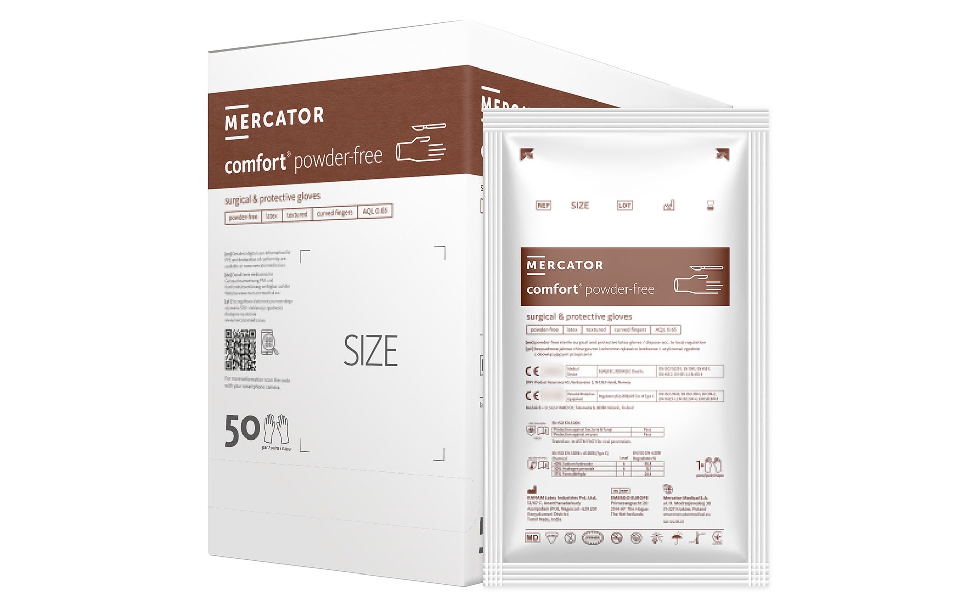 Latexové rukavice "comfort powder-free" | bez púdru | 1 pár