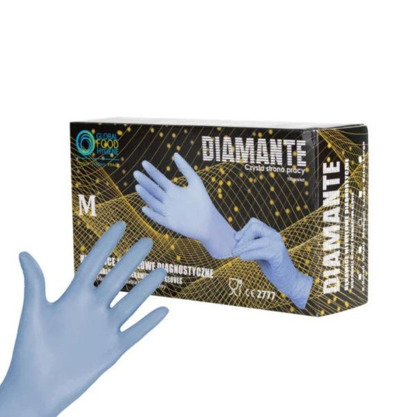 Nitrilové rukavice "DIAMANTE Blue"  | bez púdru | 100 KS